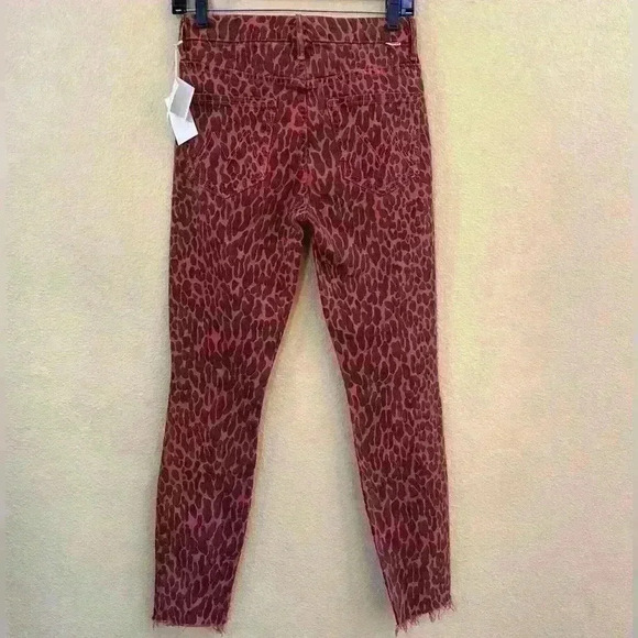 MOTHER High Waisted Looker Ankle Fray In Animal Attraction Size 26 New With Tags - Picture 10 of 14